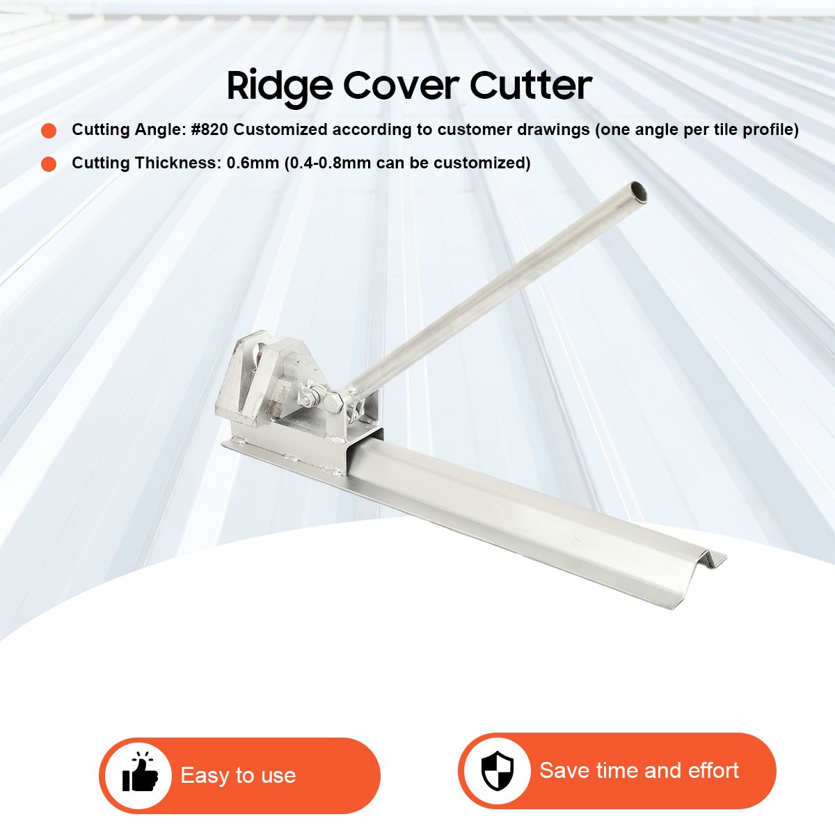 Manual Roof Panel Ridge Cover Cutter Metal Roofing Color Steel Tile Angle Cutter