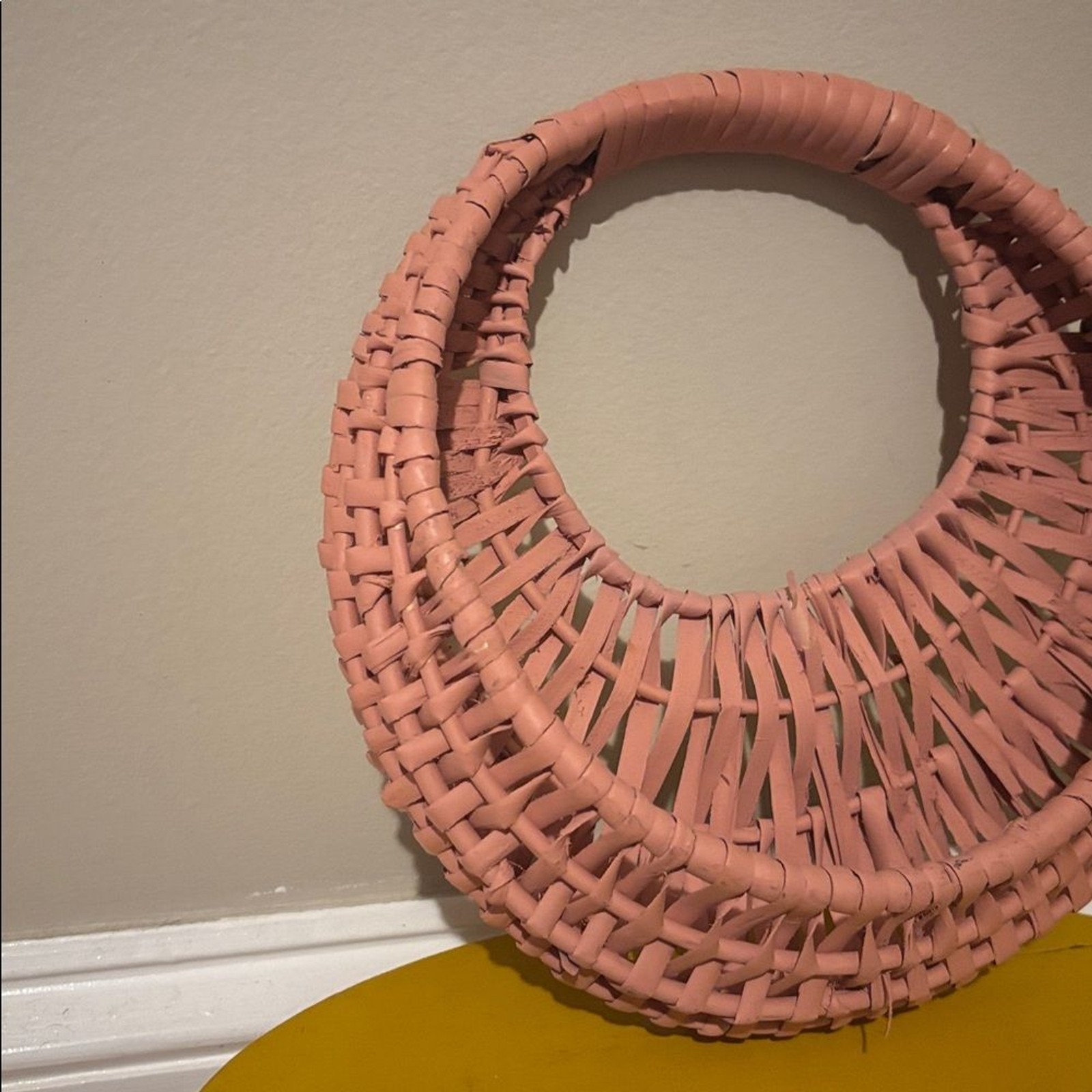 Pink Woven hanging Basket