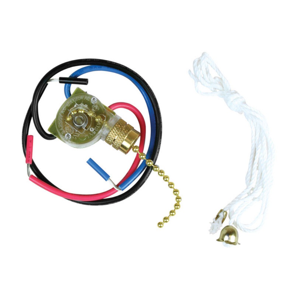 Jandorf 60305 Brass 3A 250V On/Off Pull Chain Actuator Switch