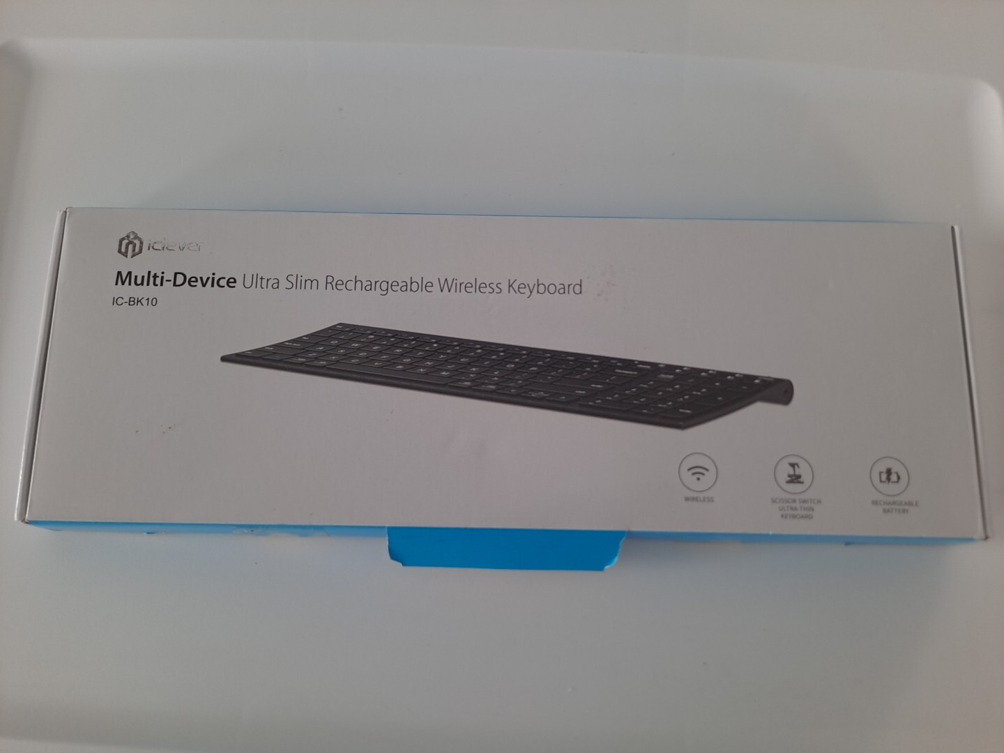 iClever IC-BK10 Multi Device Connection Rechargeable Wireless Keyboard Black NOB