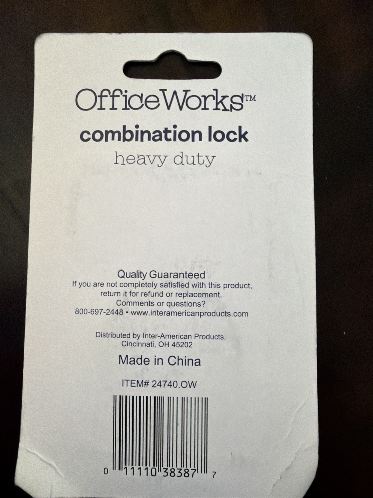 OFFICE WORKS HEAVY DUTY COMBINATION LOCK NEW