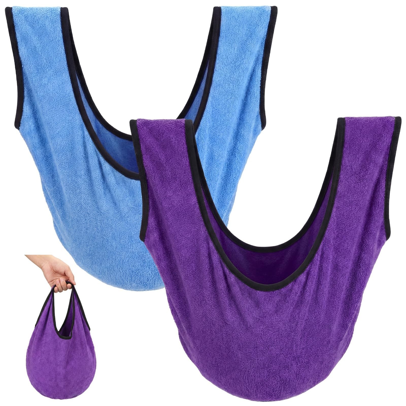 2 Pack Microfiber Bowling Ball Polisher Bag & Towel - Washable Shammy Cleaner