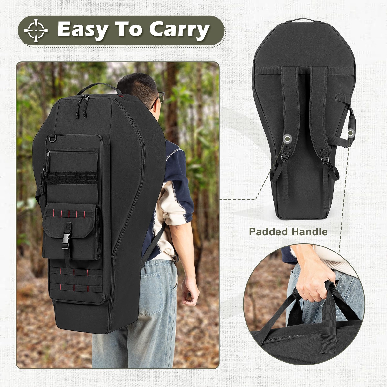 Soft Compound Bow Case, Padded Crossbow Case with Arrow Pocket and Backpack S...