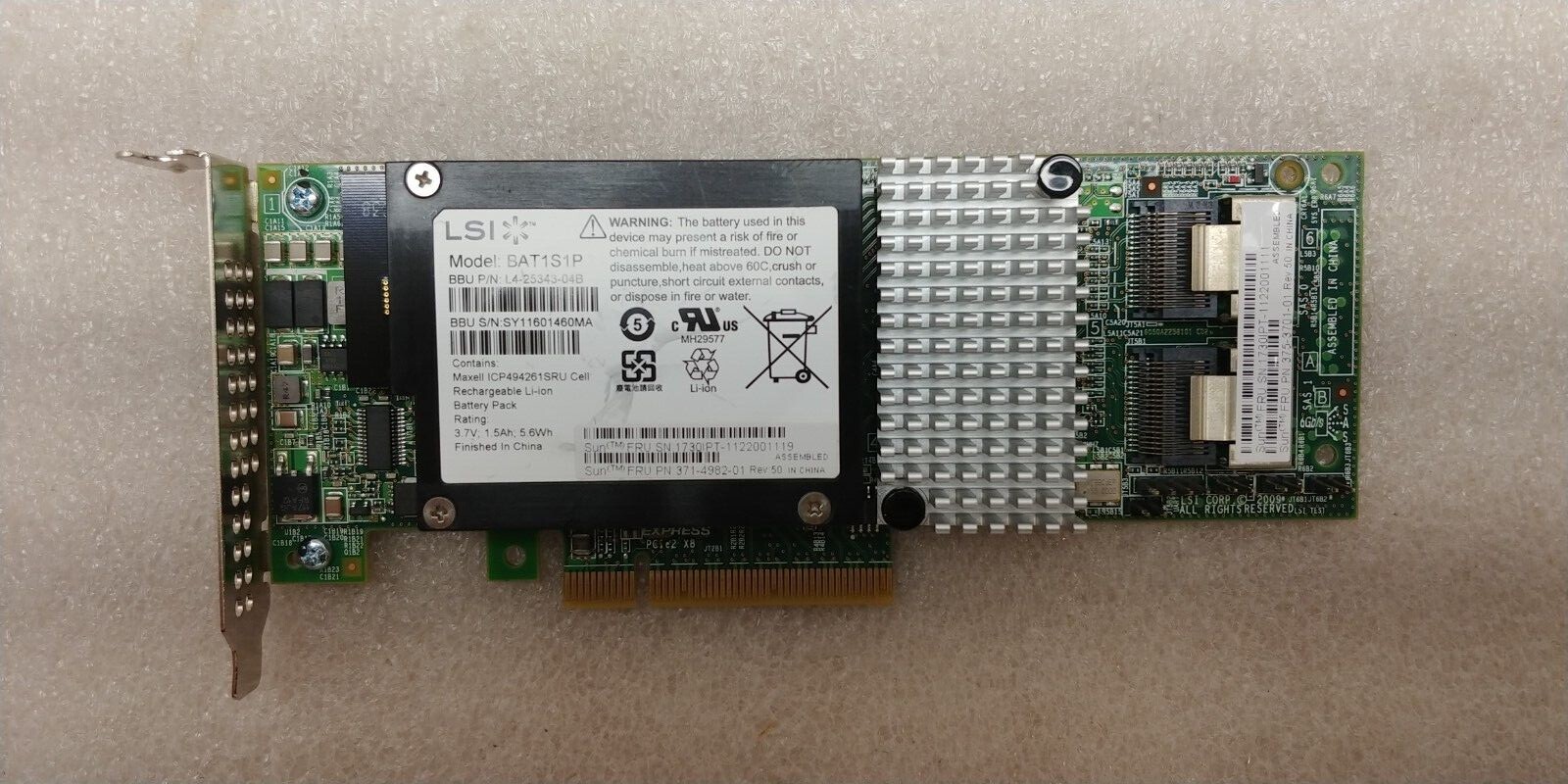 Quantity SUN Oracle 375-3701 SGX-SAS6-R-INT-Z 6Gigabit SAS RAID FREE SHIPPING!!!
