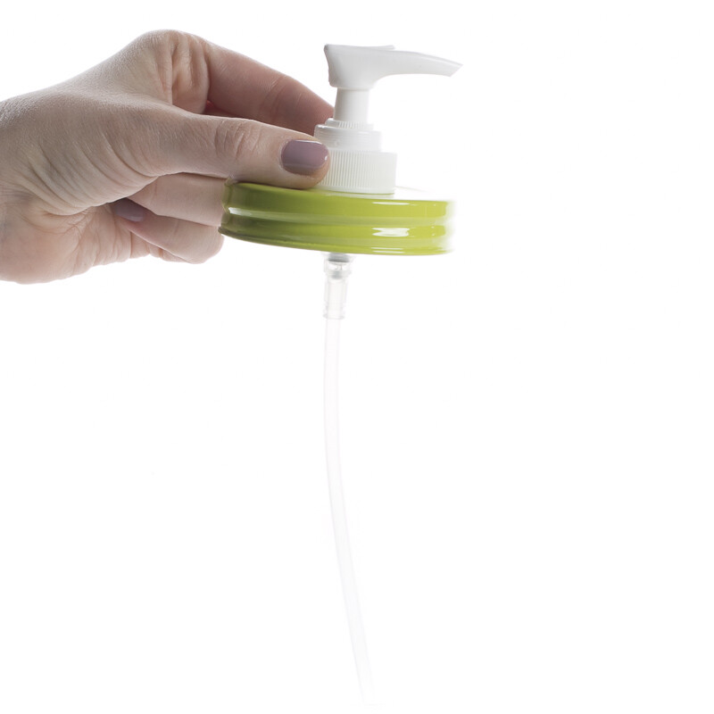 Create Your Own Vintage Soap Pump Kits with Spring Green Enamelware Lid- 2