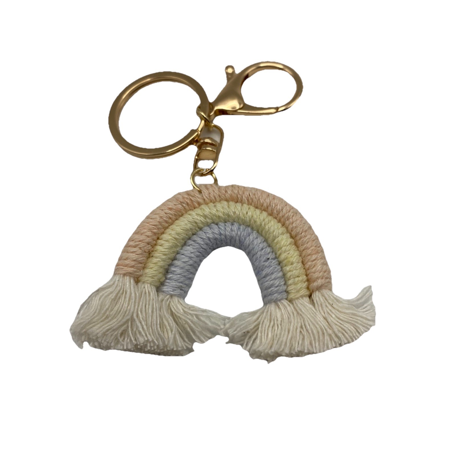 Mini Rainbow Macrame Bag Charm Or Keychain 2” x 2” New