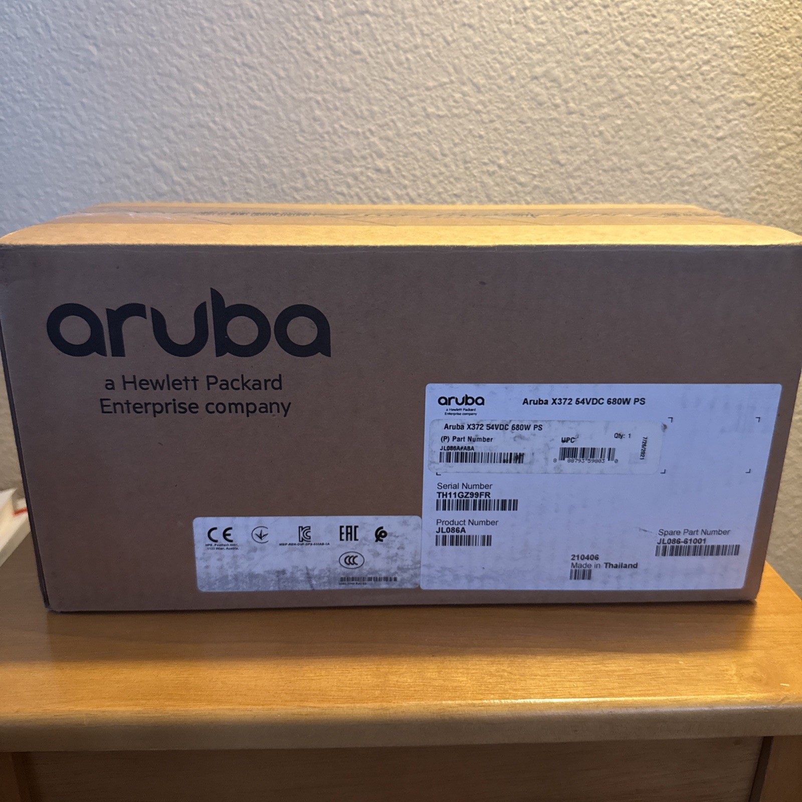 JL086A HPE Aruba X372 54VDC 680W PS - NEW FACTORY SEALED