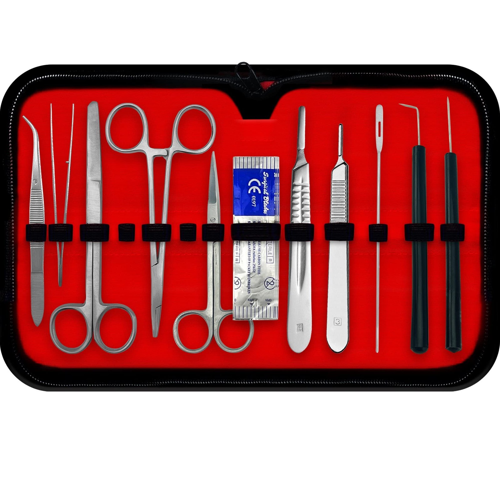 DEXSUR 30 Pcs Advanced Dissection Kit Biology Lab Anatomy Dissecting Black