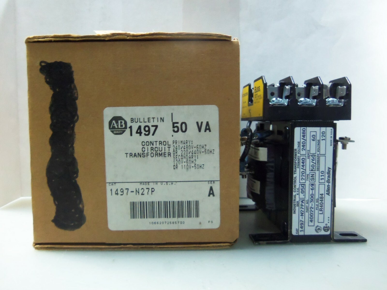 New Allen Bradley 1497-N27P Control Circuit Transformer Series A NIB