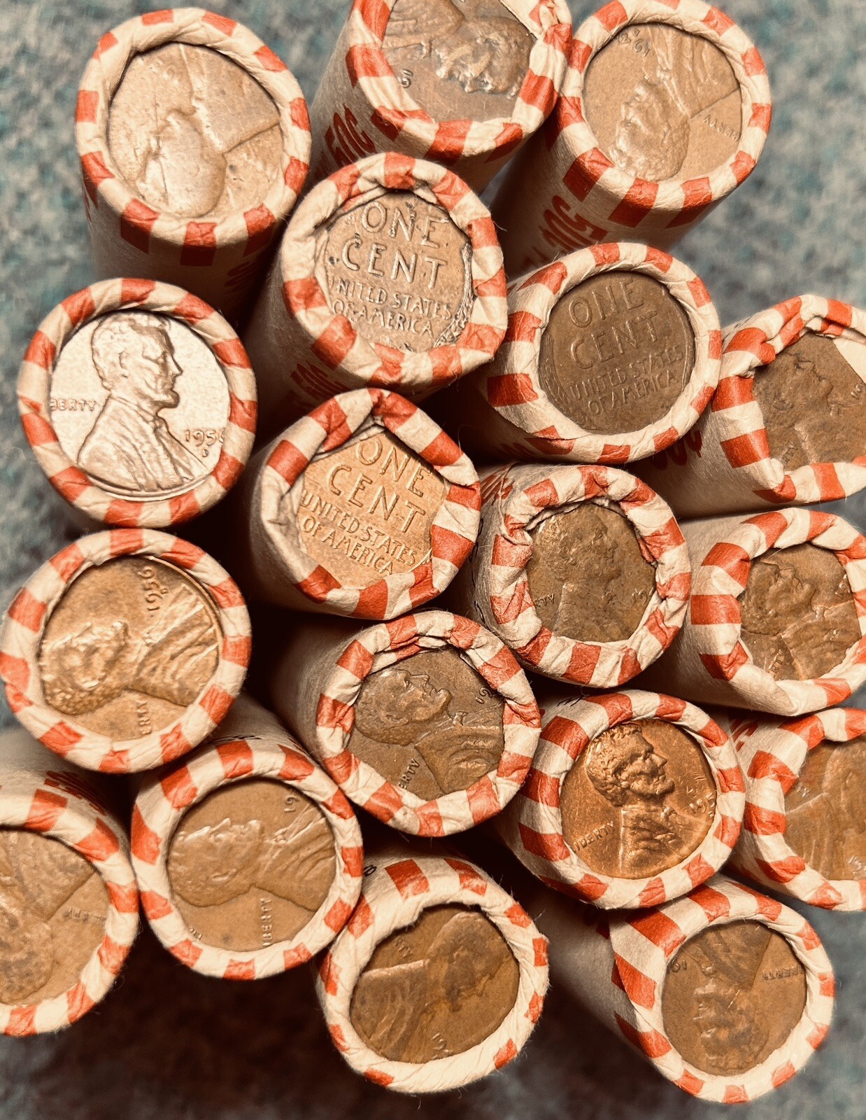 1909-1958 Lincoln Wheat Cent Penny Rolls UNSEARCHED Collection Rolls