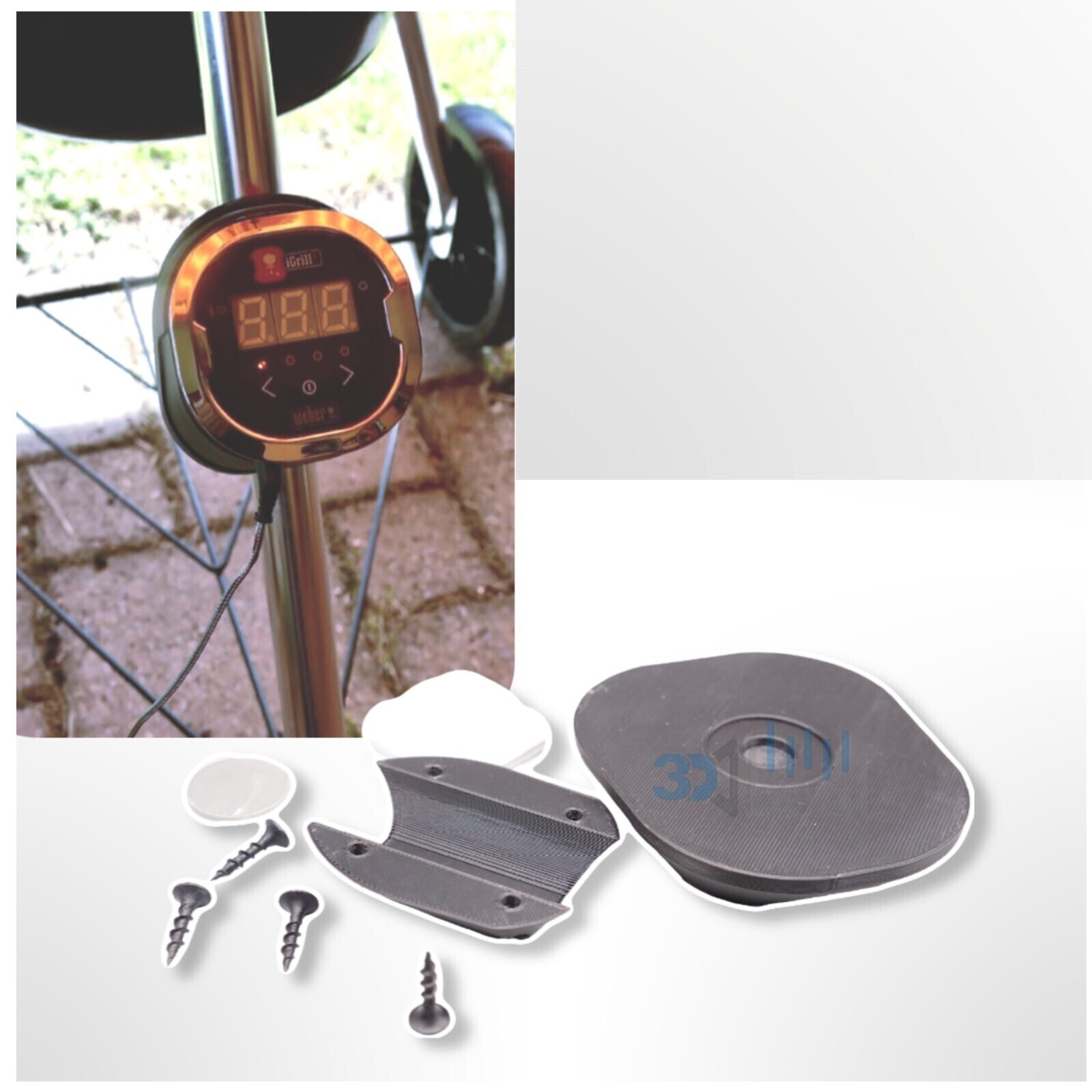 Custom Grill Leg Mount for Weber iGrill & iGrill 2 Bluetooth Thermometers