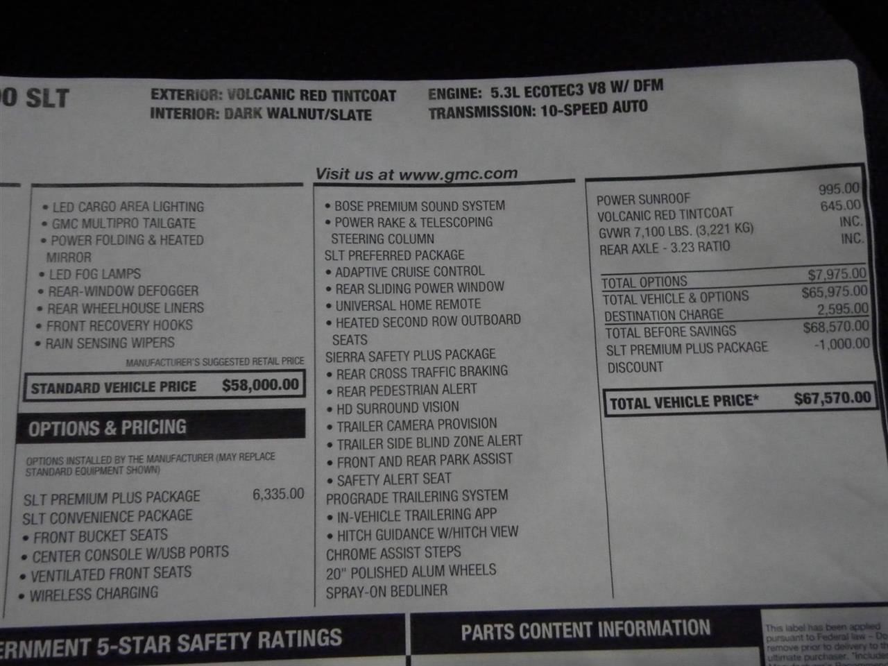2026 Sierra 1500 SLT 5.3L Upper Air Shutter