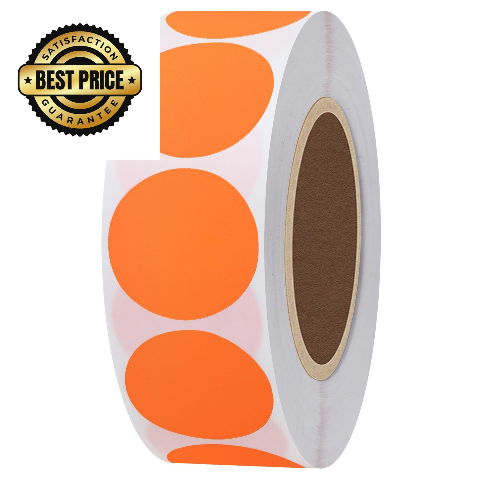 Hybsk 1 Inch Round Blank Fluorescence Green 1 inch, Fluorescent Orange