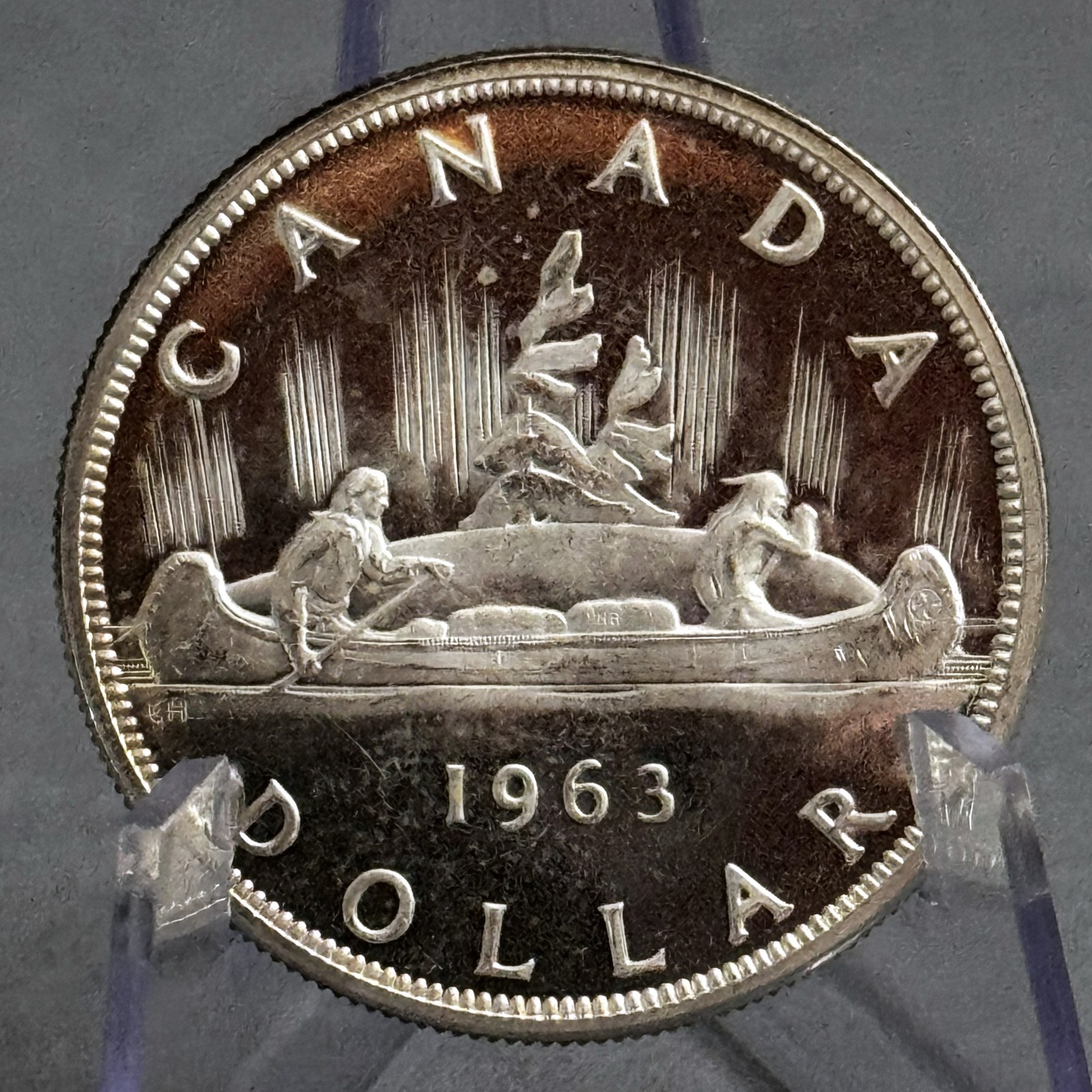 1963 Canada Silver Dollar Prooflike Cameo Voyageur .800 • S14