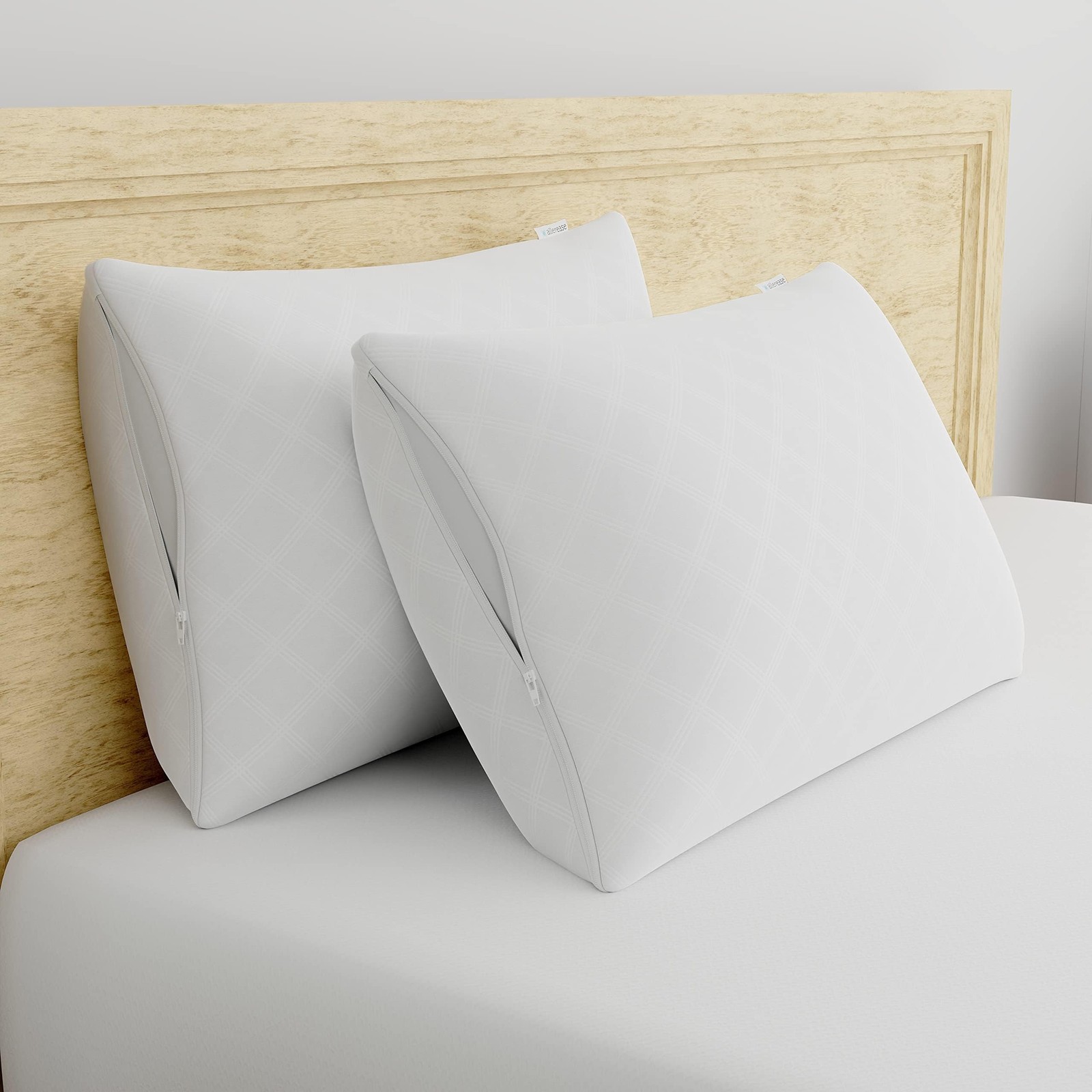 Set of 4 Standard/Queen AllerEase Pillow Protectors - Temperature Balancing, ...