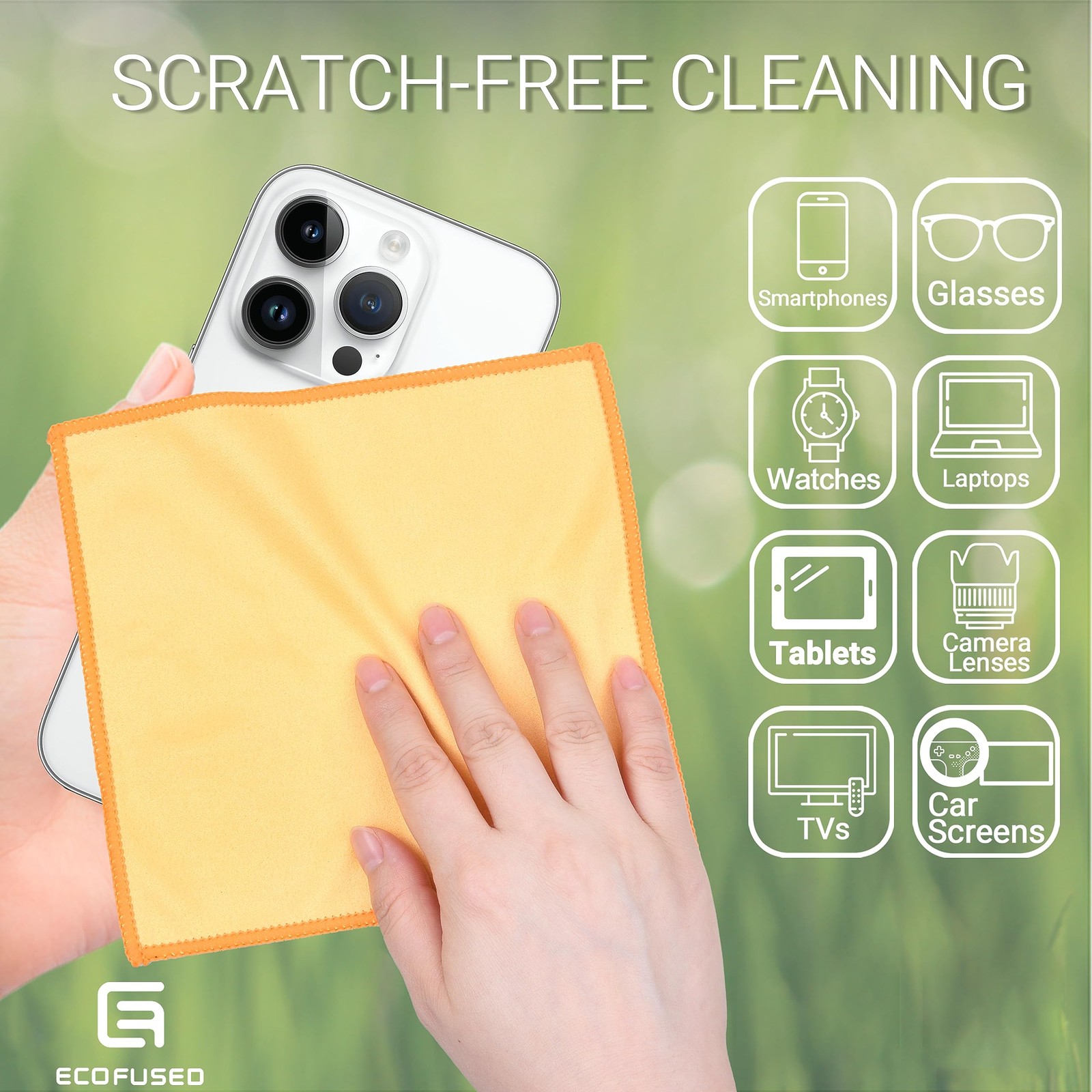 Microfiber Cleaning Cloths Double-Sided - 5 Pack - 6.6 x 6.2 inch - Microfibe...
