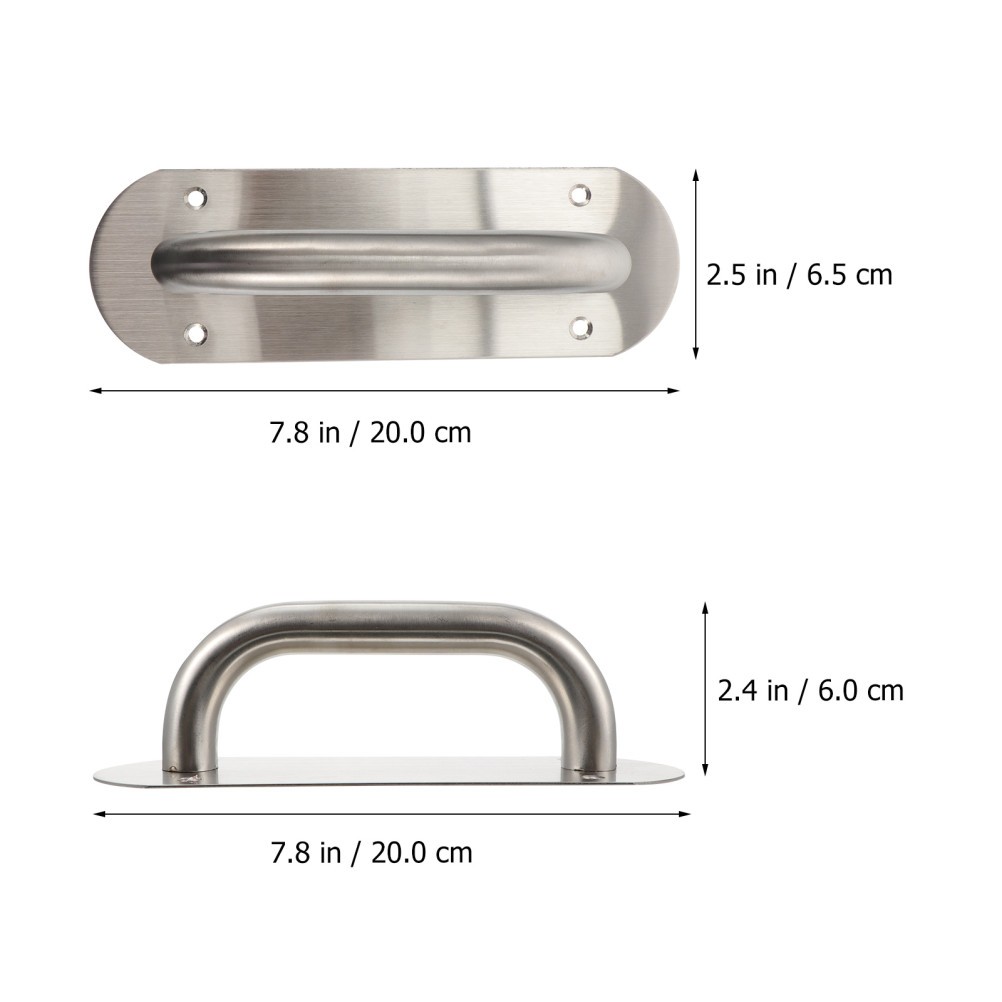 Stainless Steel Door Handle Pull Plate Commercial Door Handle Puller (Silver)