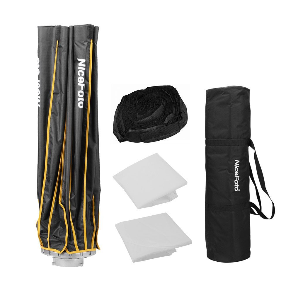 US NiceFoto 90cm Deep Parabolic Folding Softbox Quick Set-up Bowens Softbox+Grid