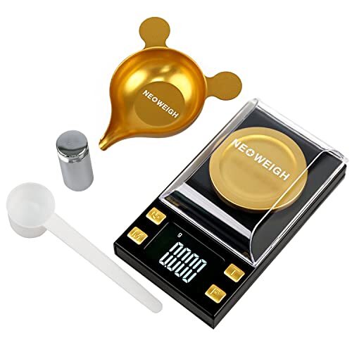 Escala de miligramos digital Joyería portátil que pesa la escala de polvo LCD
