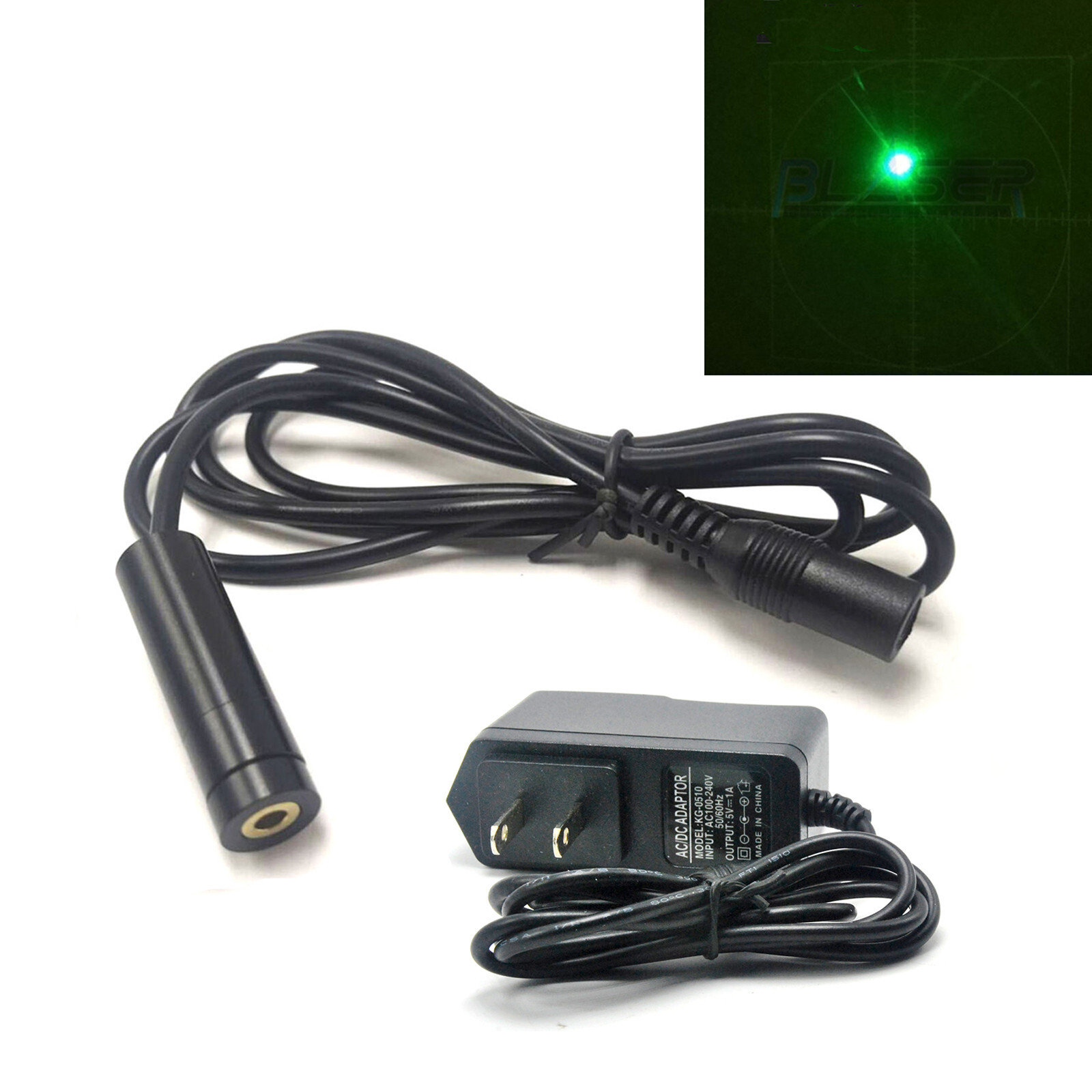 1pc 520nm 30mw DC5V green dot laser positioning module with 5V Adapter