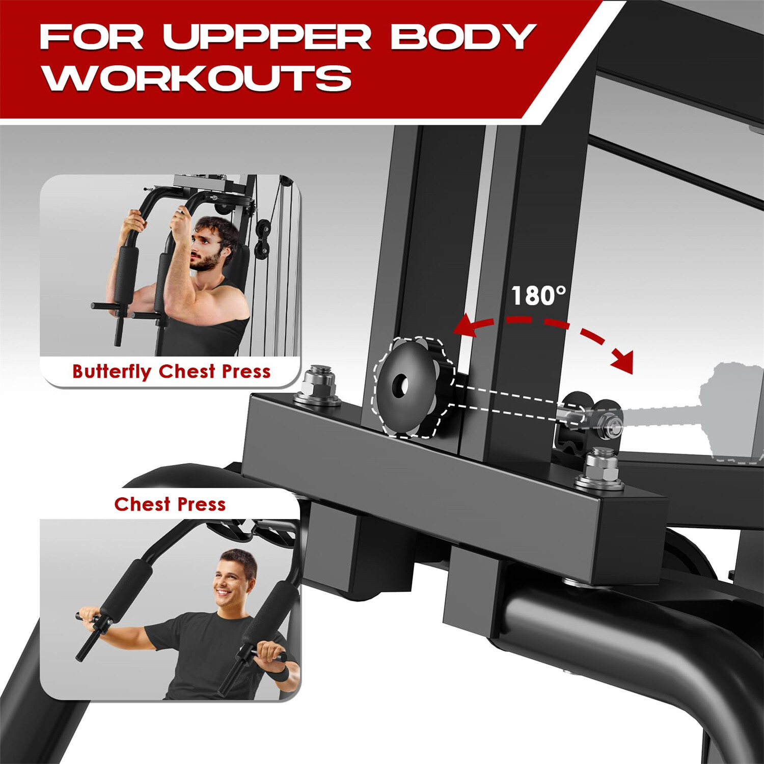 Home Gym Machine System with 100LBS Weight Stack Multifunctional Weight Machine