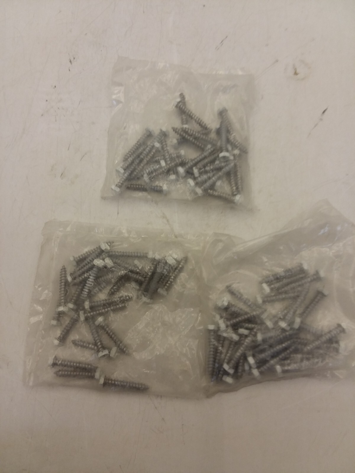 PHILLIPS #2-SLOTTED-HEX 1/4" COMBO HEAD #8 x 1" WHITE SCREWS 3 PACKS OF 30 NIB
