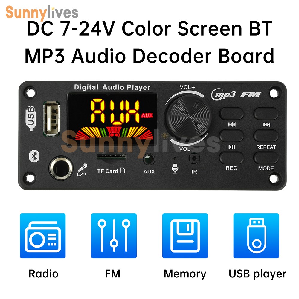 Audio Decoder Board Bluetooth 5.0 MP3 6.5mm 2x50W with Amplifier 87.5-107.5MHz