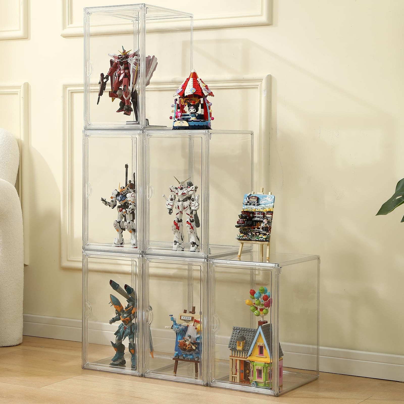 Sewup Shoe Boxes Clear Plastic Stackable Acrylic Sneaker Shoe Display Case Tr...