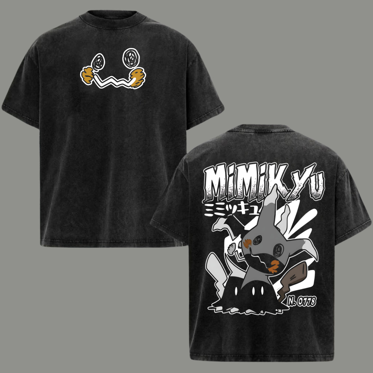 Mimikyu Pokemon T-Shirt Anime Unisex Oversized Men Top Clothing Gift Birthday