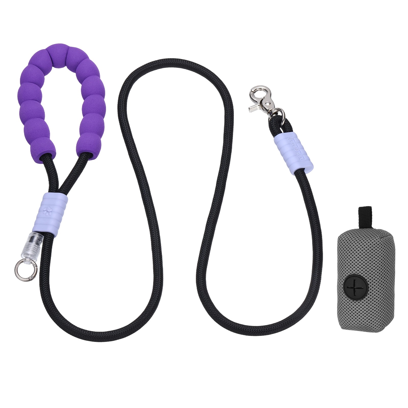 6.6ft / 2m Dog Training Leash Hand Free Dog Leash with Gray Bag, Black