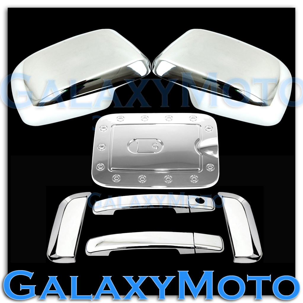 Chrome Mirror+4 Door Handle+GAS Fuel Door Trim Cover for 08-12 Nissan PATHFINDER