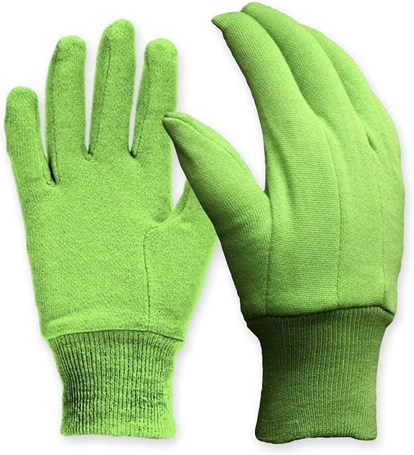 Digz Cotton Jersey Garden Gloves, Green, Medium
