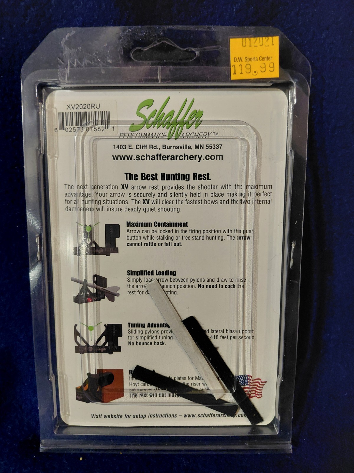 NIB/NIP Schaffer Performance Archery XV Arrow Rest