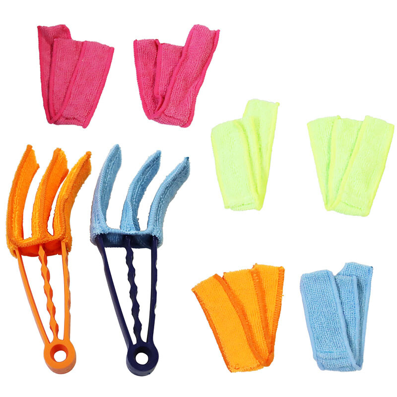 2PCS Microfiber Venetian Blind Cleaner Window Conditioner Duster Brush 8 sleeves