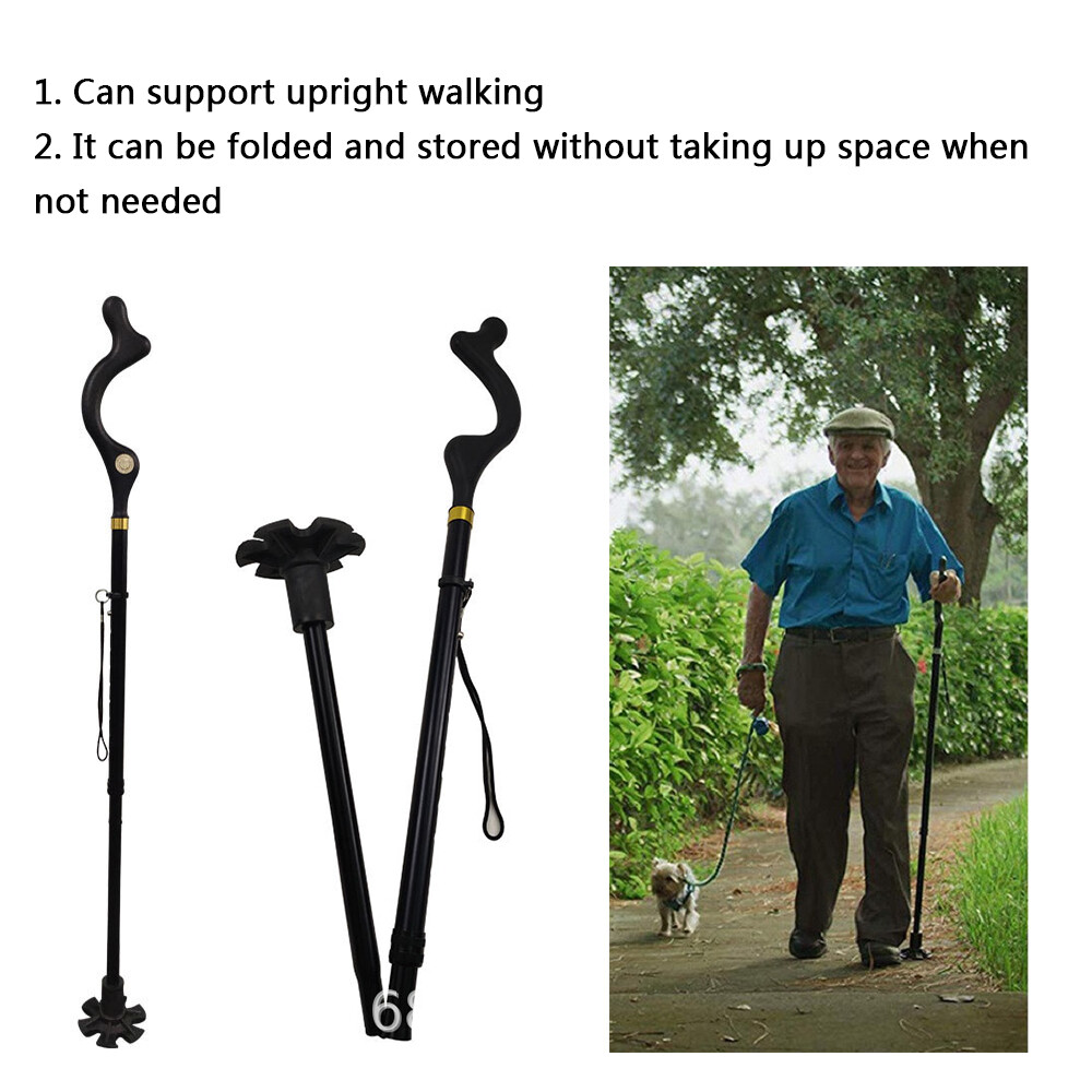 Good Posture Adjustable Walking Cane Stick Lightweight Folding Mobility Aid US