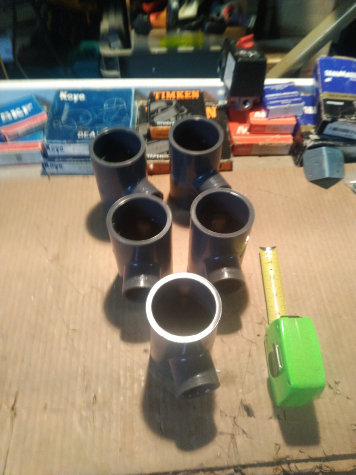 5) **New** "SPEARS" #801-249, 2"x2"x1", Reducing Tee, Schd. 80. Grey. **Cheap**