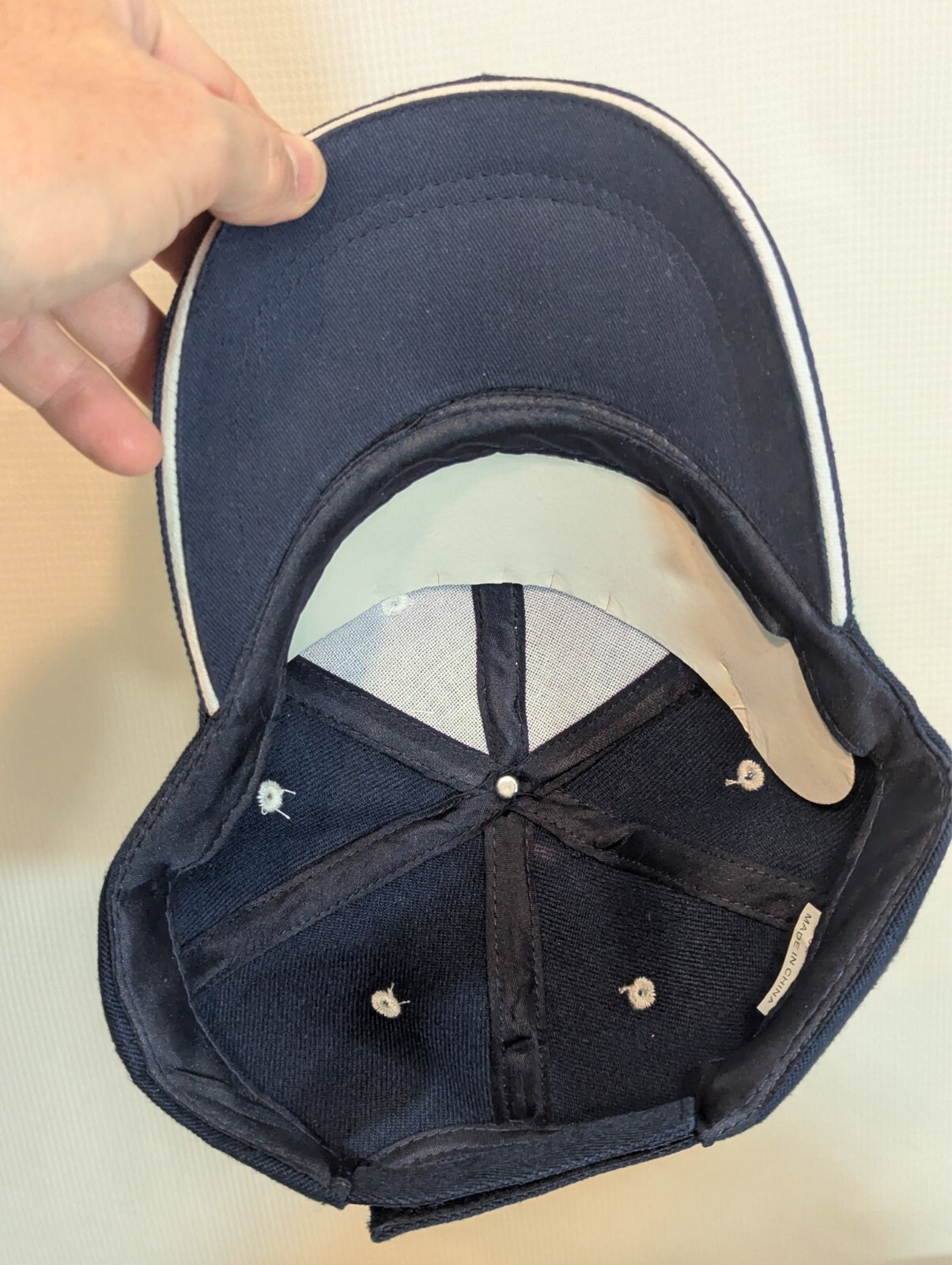 Las Vegas Navy Blue Embroidered Baseball Hat Cap Hook & Loop VG+ Canvas Vented +