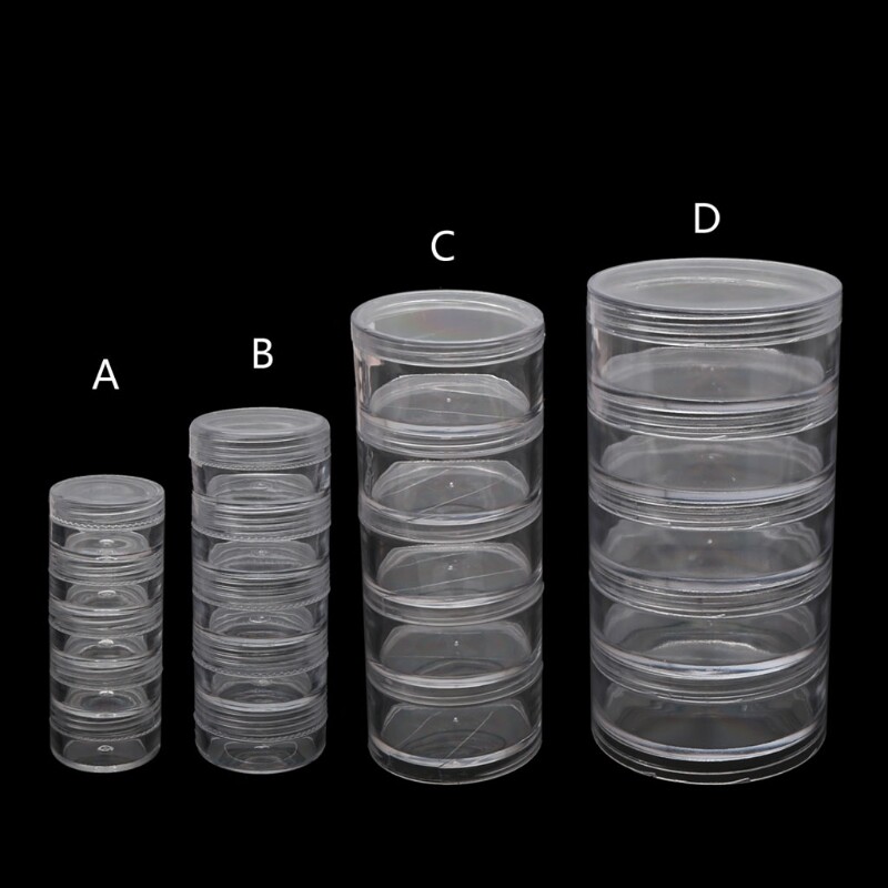 Plastic Container 5 Layer Joint Stackable Round Box Accessories Box