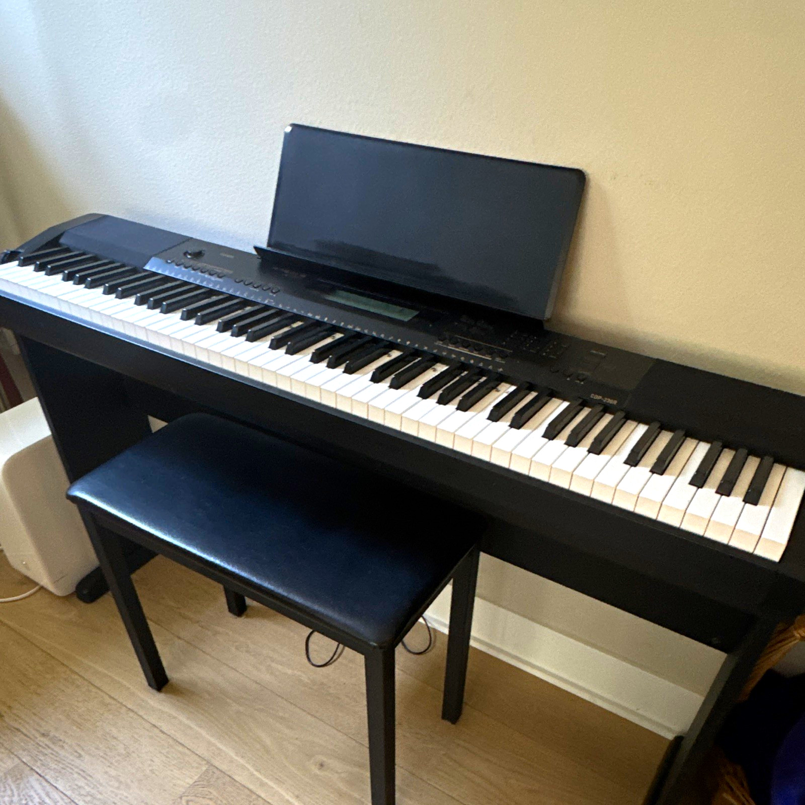 Casio 88-Key Digital Home Piano, Black with Bench & Music Rest