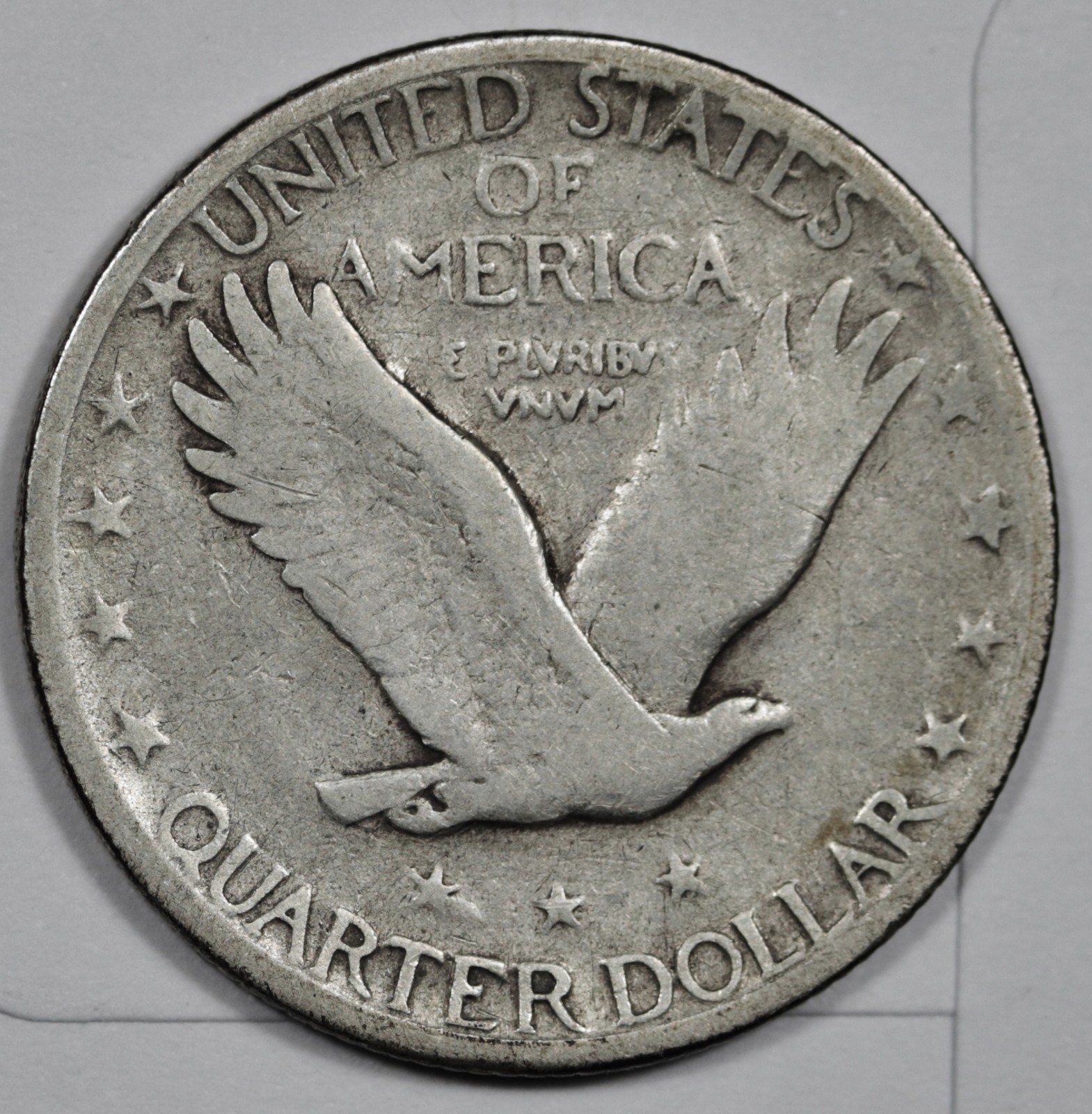 1927-s Standing Liberty Quarter. Error. Clashed "E". VG. 207641