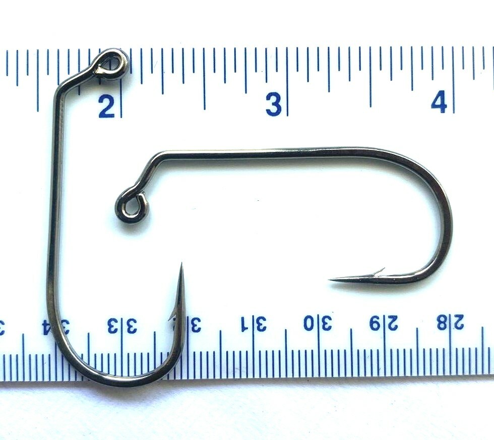 50 GT 32824 2X Strength Black Nickel 60 Degree Round Bend Jig Hooks sz 4/0
