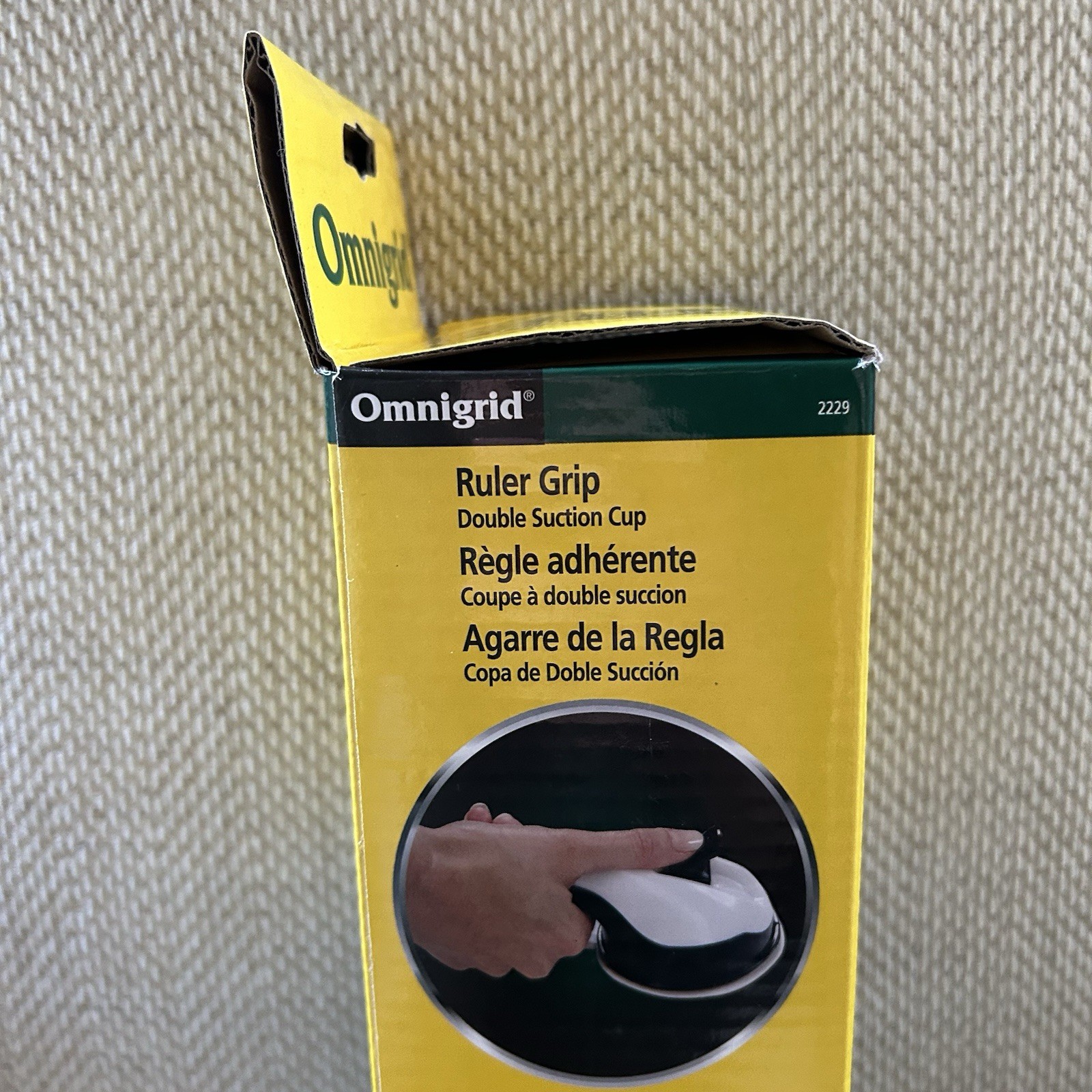 Omnigrid 2229 Ruler Grip Double Suction Cup White New Open Box