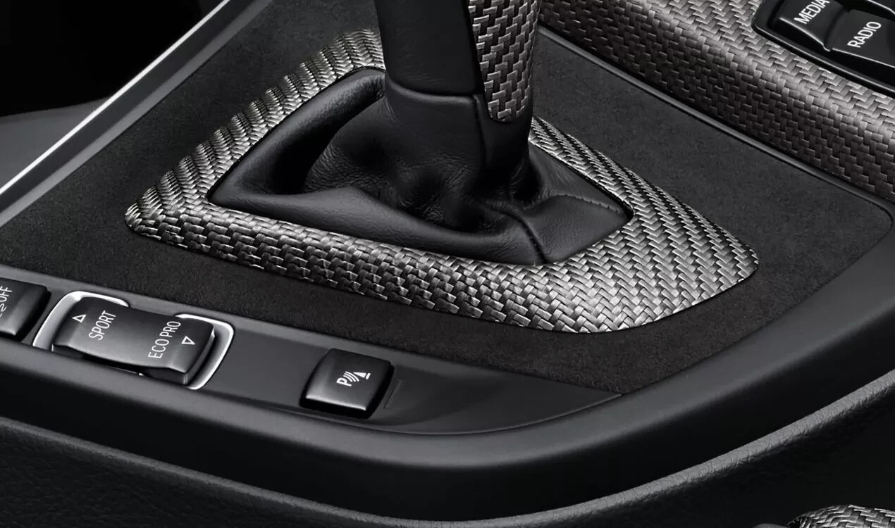 NEW BMW F30 M PERFORMANCE CARBON ALCANTARA GEAR SELECTOR SURROUND 51162343743