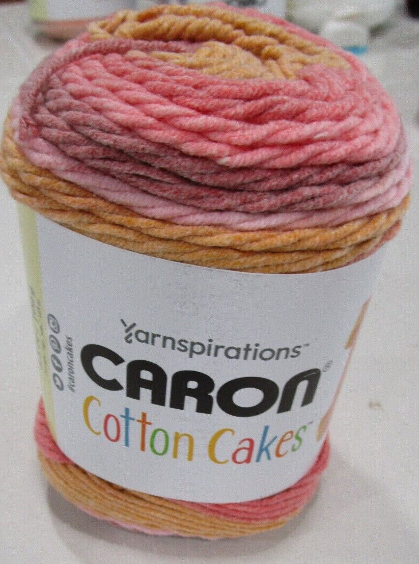 Caron Yarnspirations Cotton Cakes  BLUSHING MELON   3.5 oz 211 Yards