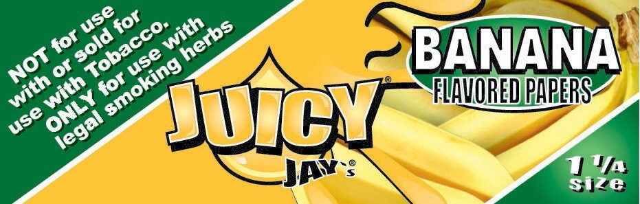 3x Juicy Jay's Banana 1 1/4 Rolling Papers Free USA Shipping!