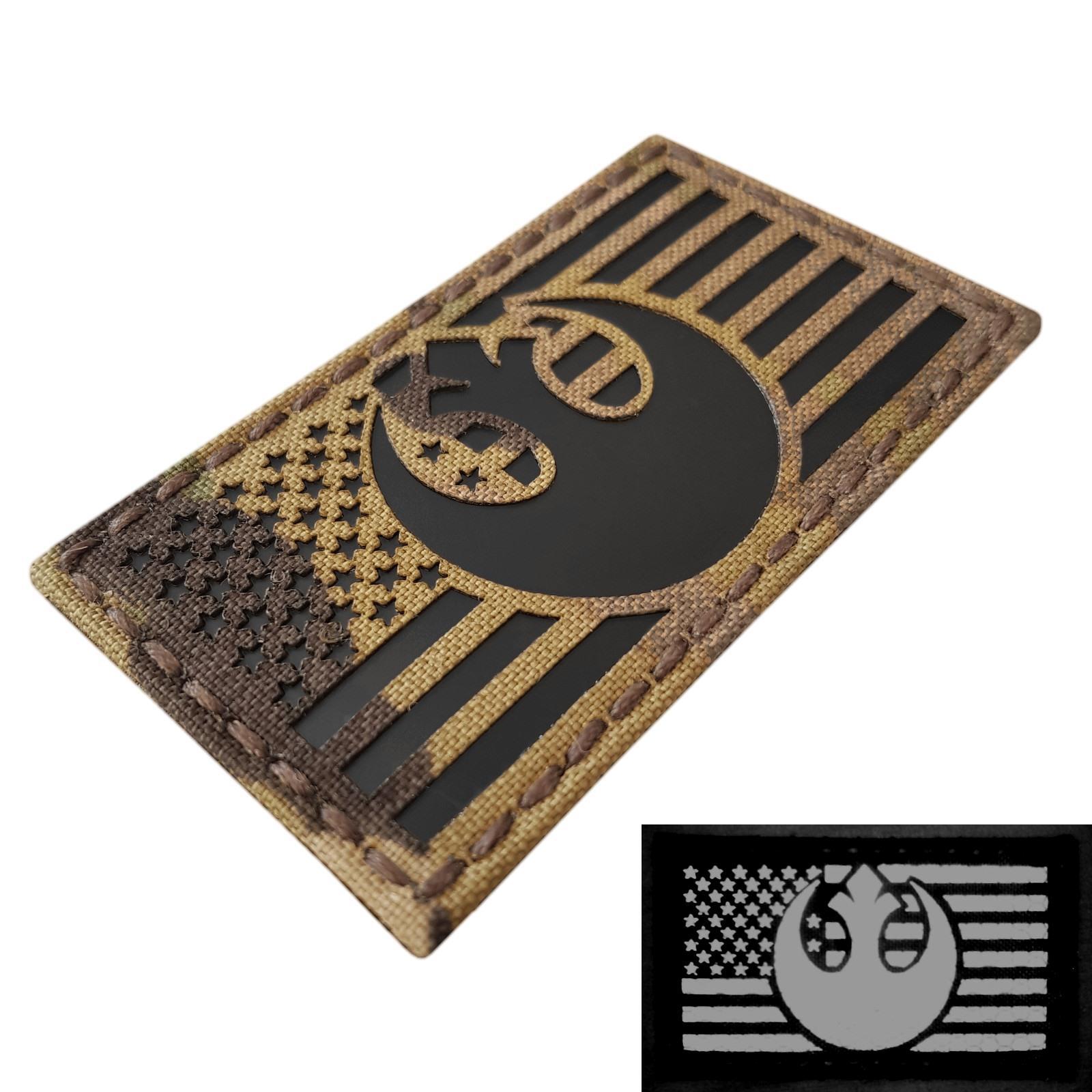 IR Infrared Star Wars Rebel Alliance USA flag multicam morale laser hook patch