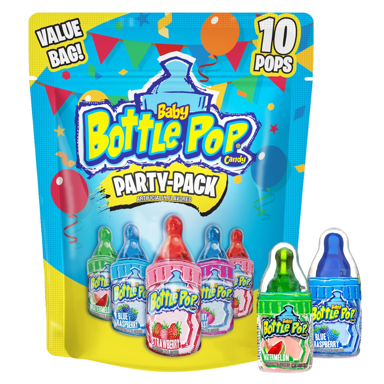 Easter Candy Lollipops Variety Pack - 10 Ct Bulk Lollipops with Dipping Powde...