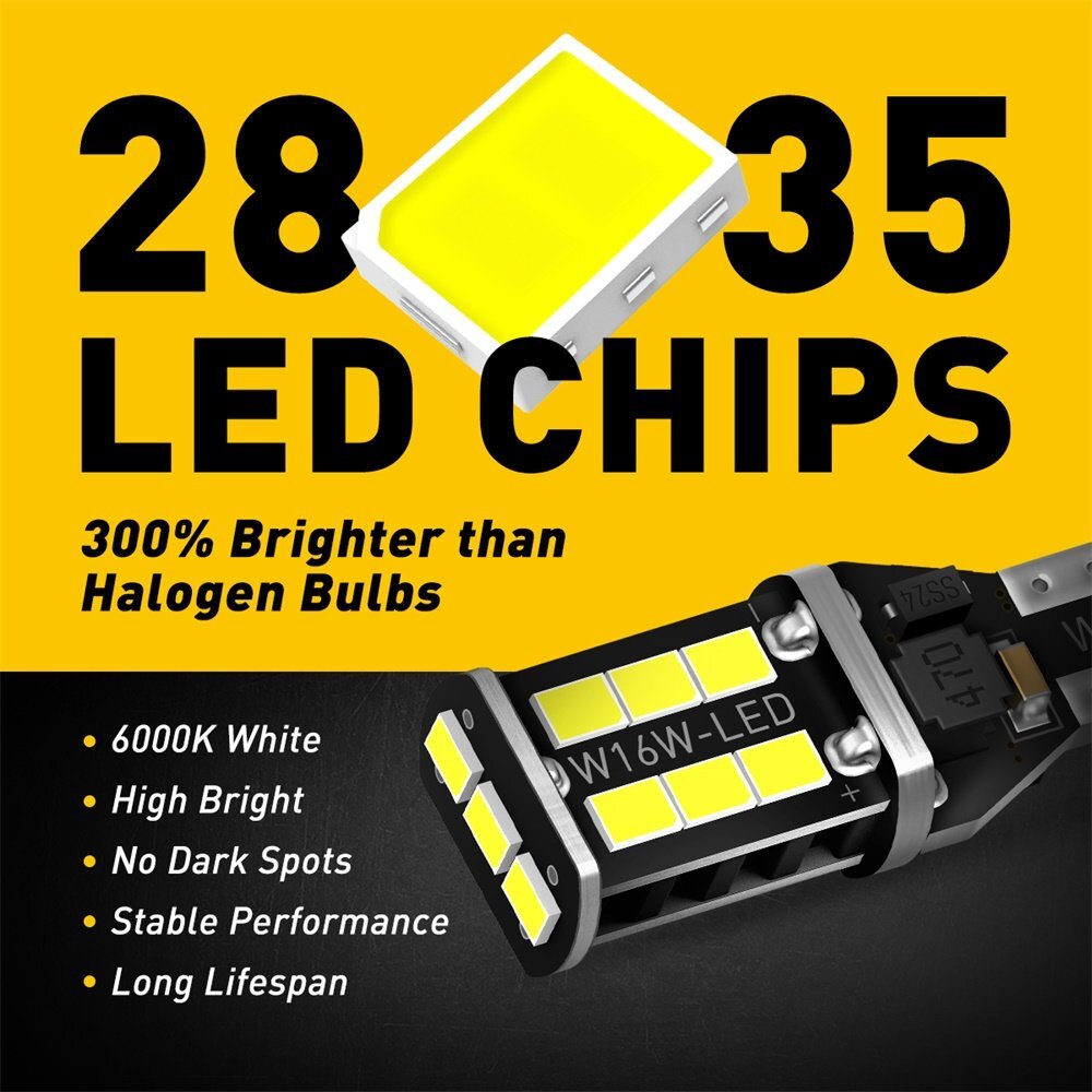 LED Backup Reverse Light Bulbs 921 912 T15 Super Bright Canbus Error Free AUXITO