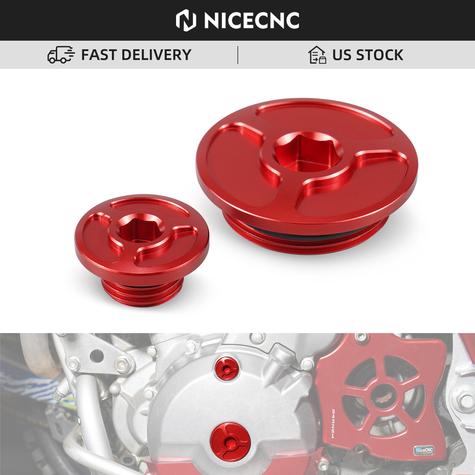 Crankcase Cover Cap Engine Plug For Honda CRF450R 2002-2016 CRF450X 2005-2017