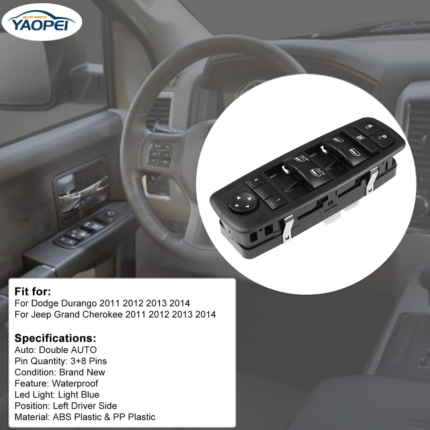 Left Driver Side Master Power Control Window Switch for Dodge Durango Jeep Gr...